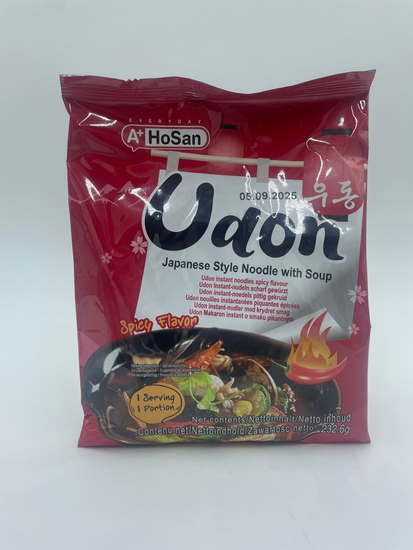 Japanese Style Noodle With Soup. Udon Instant Noodles Spicy Flavour