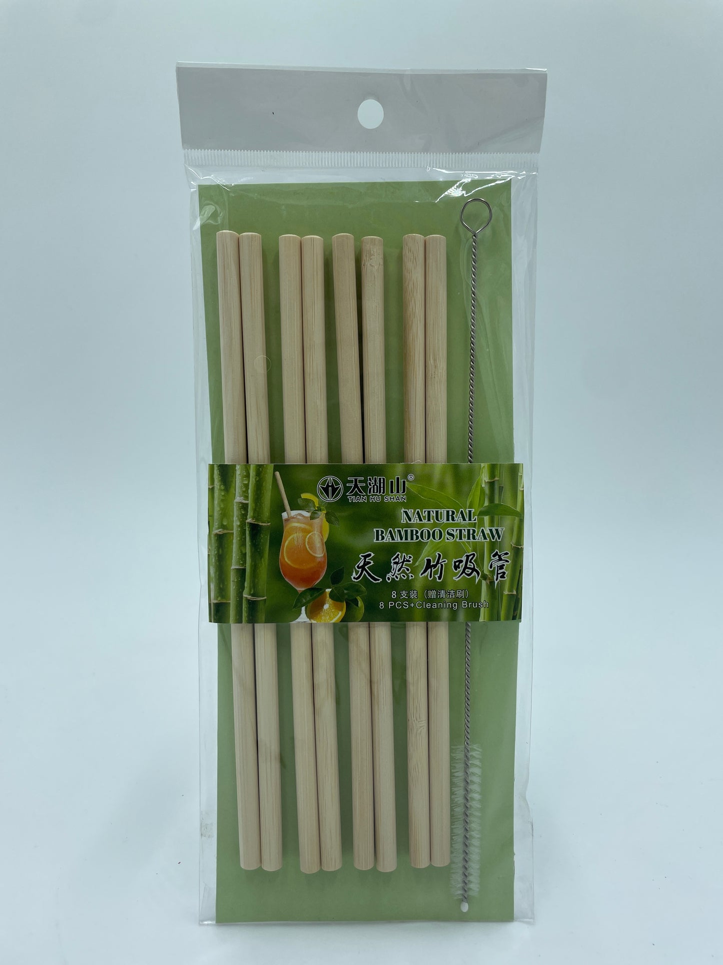 Natural Bamboo Straw With Cleaning Brush