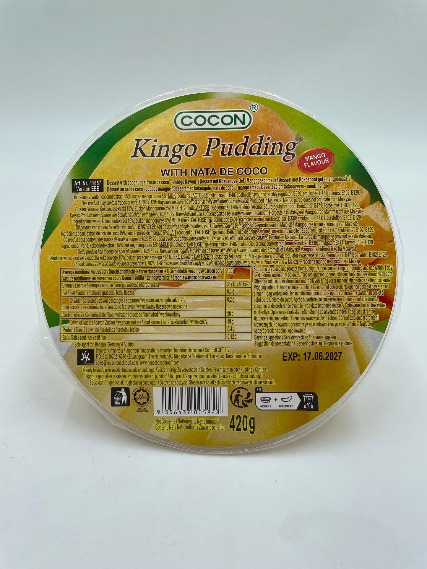 Dessert With Cocnut Gel “Nata De Coco” Mango Flavour