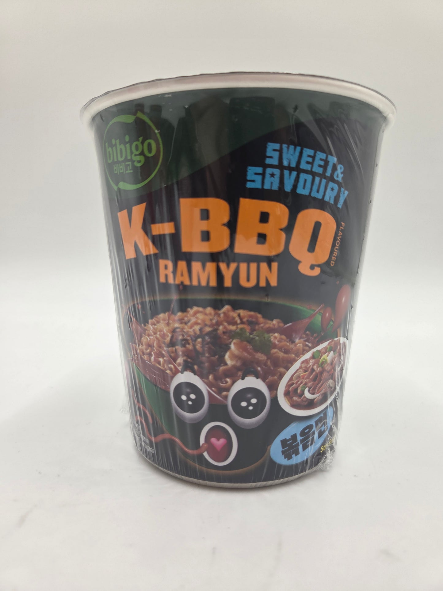 Korean Style BBQ Flavour Instant Cup Noodles with Soy Sauce and Sesame Oil