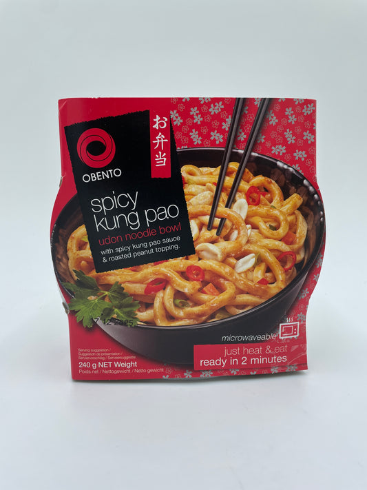 Spicy Kung Pao Udon Noodle Bowl With Spicy Kung Pao Sauce & Roasted Peanut Topping
