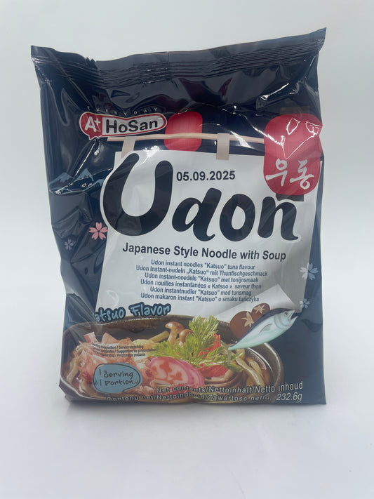 Japanese Style Noodle With Soup. Udon Instant Noodles “Katsuo” Tuna Flavour