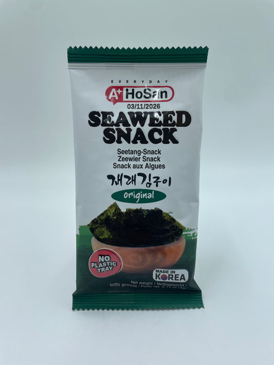HOSAN Seaweed Snack Original, sprøde tangsnacks i pose, naturlig og velsmagende snack fra havtang.