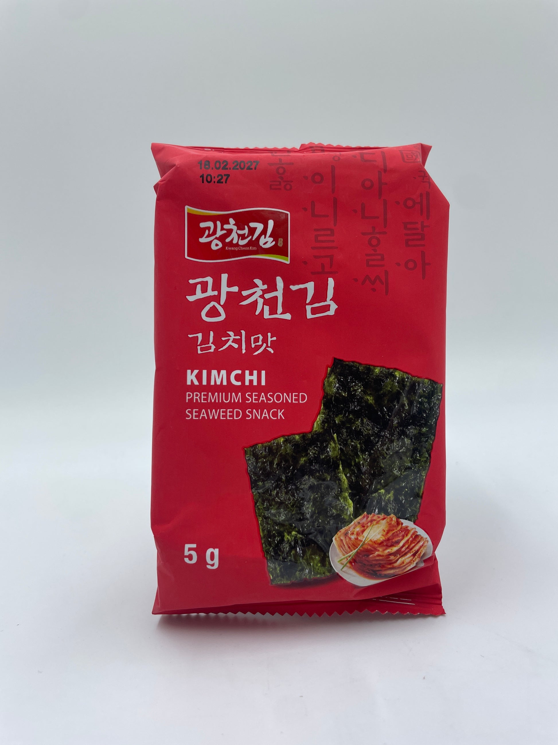Kkimchi premium krydret tangsnegle snack fra KWANG CHEAN KIM, sprød og velsmagende tang til snacks.