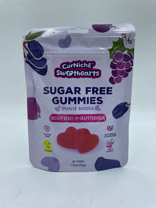 Sukkerfri Gummibamser med Haskap bær og drage smag fra CORNICHE, frugtige snacks i farverige gummibamser