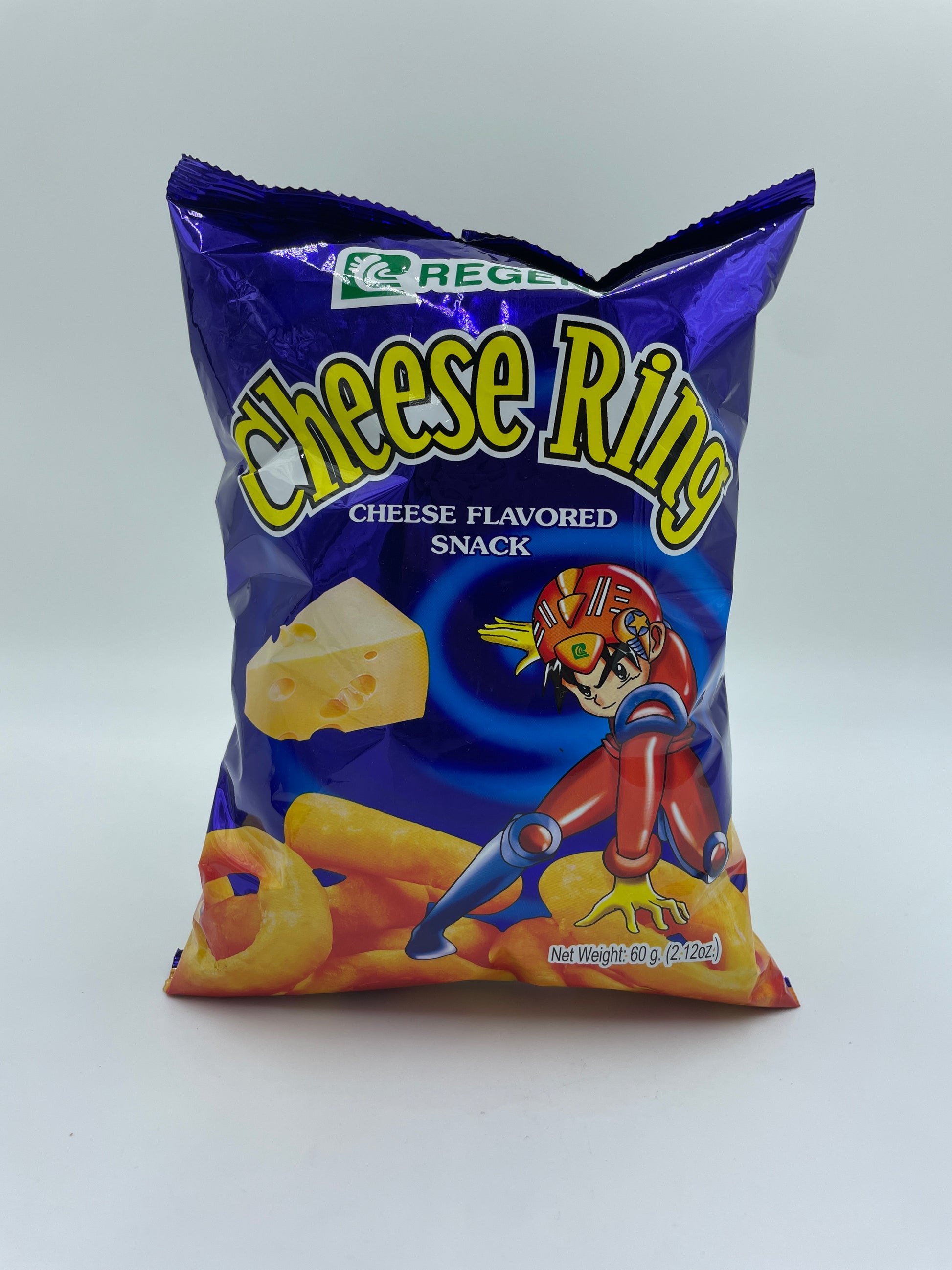 Regent ostesnack med ostesmag, rund form, sprød tekstur, perfekt til snacktid.