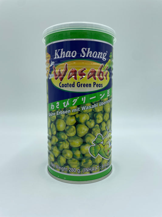 Khao Shong Wasabi-bagte grønne ærter som snacks, krydrede og sprøde grønne ærter med wasabismag.