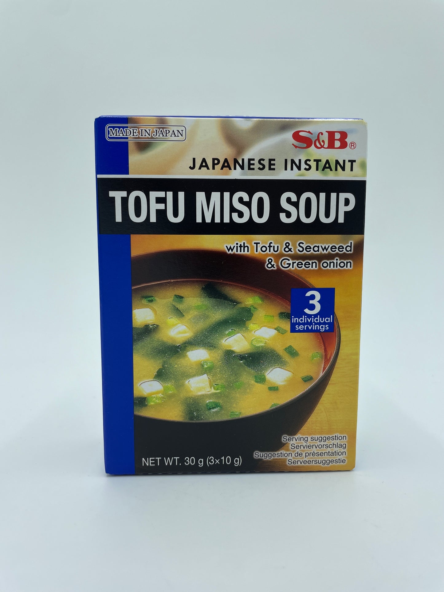 Japanese Instant Tofu Miso Soup With Tofu & Seaweed & Green Onion