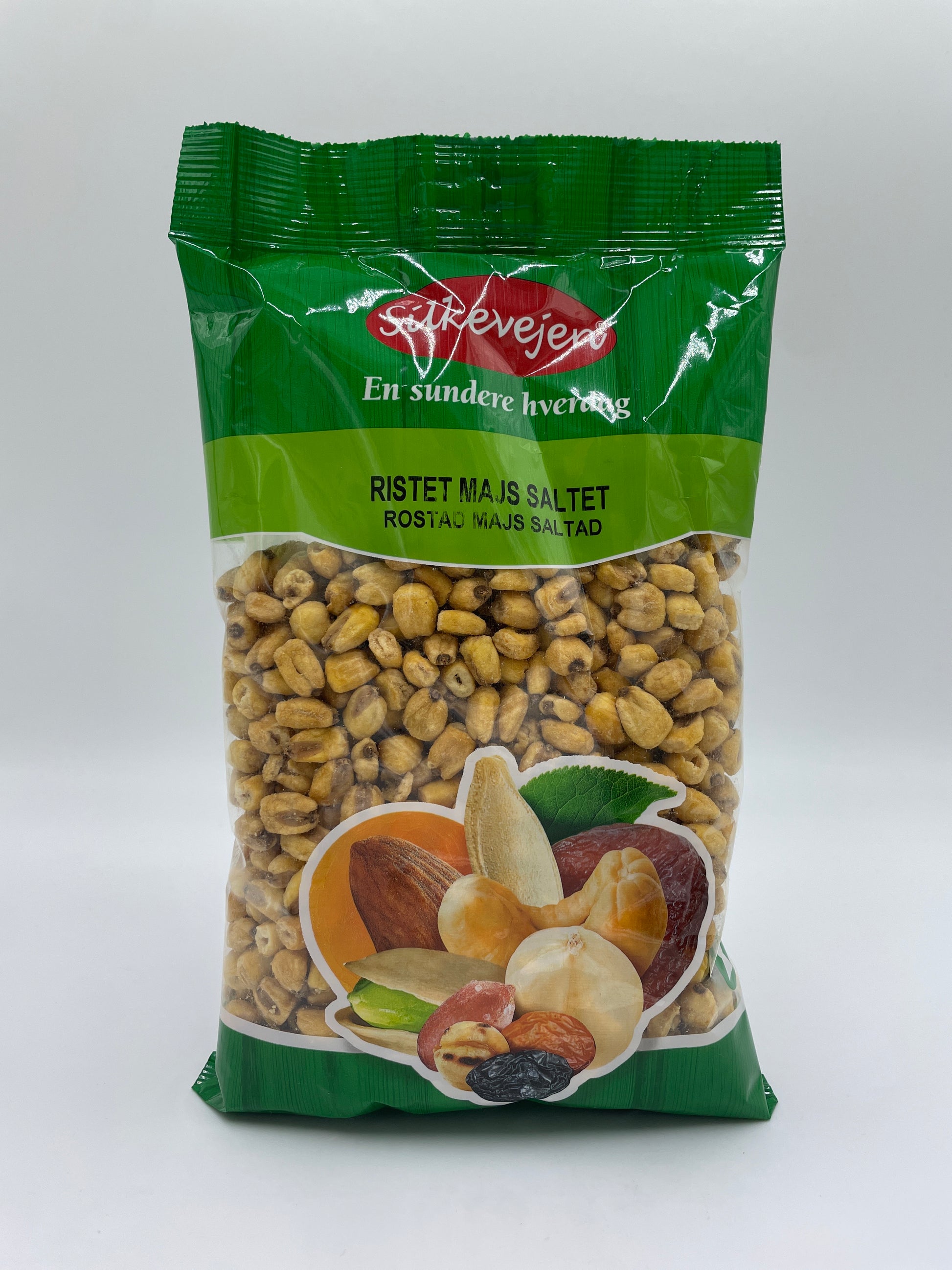 Ristet majssalt snacks fra SILKEVEJEN med gyldent, sprødt majs, ideel til snacktid eller sammenkomster