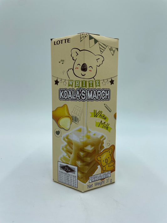 Klovne-March snacks fra LOTTE med hvide mælkekremkiks, vises i billedet.