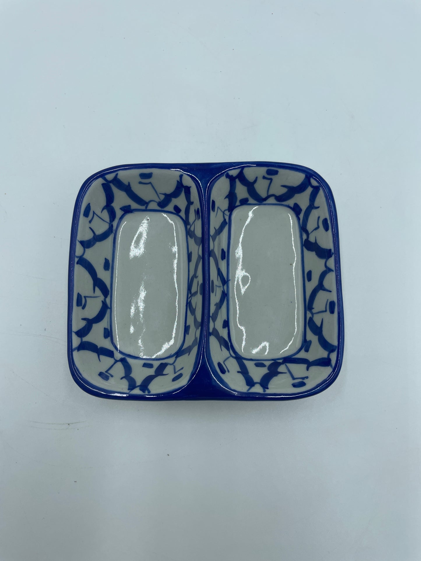 Keramik Dobbelt Dip Skål
