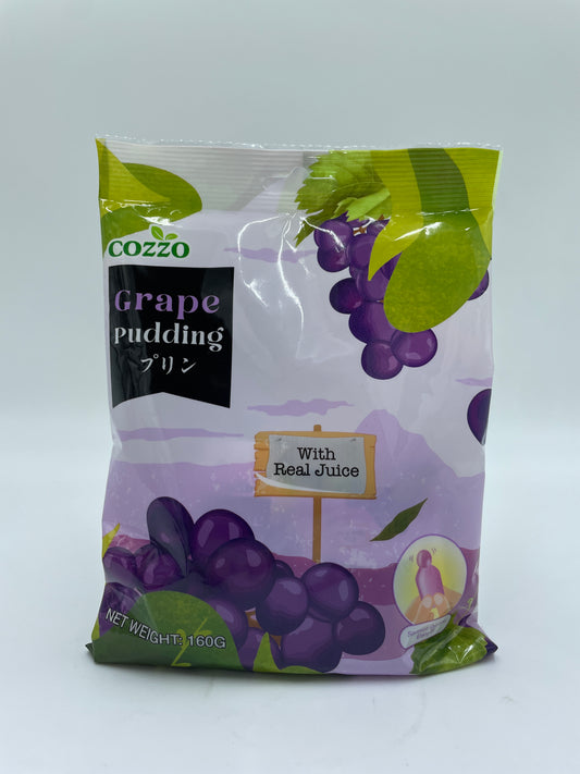 Lilla skål med COZZO druegelé pudding med ægte juice, en velsmagende snack med frugt og sød smag.
