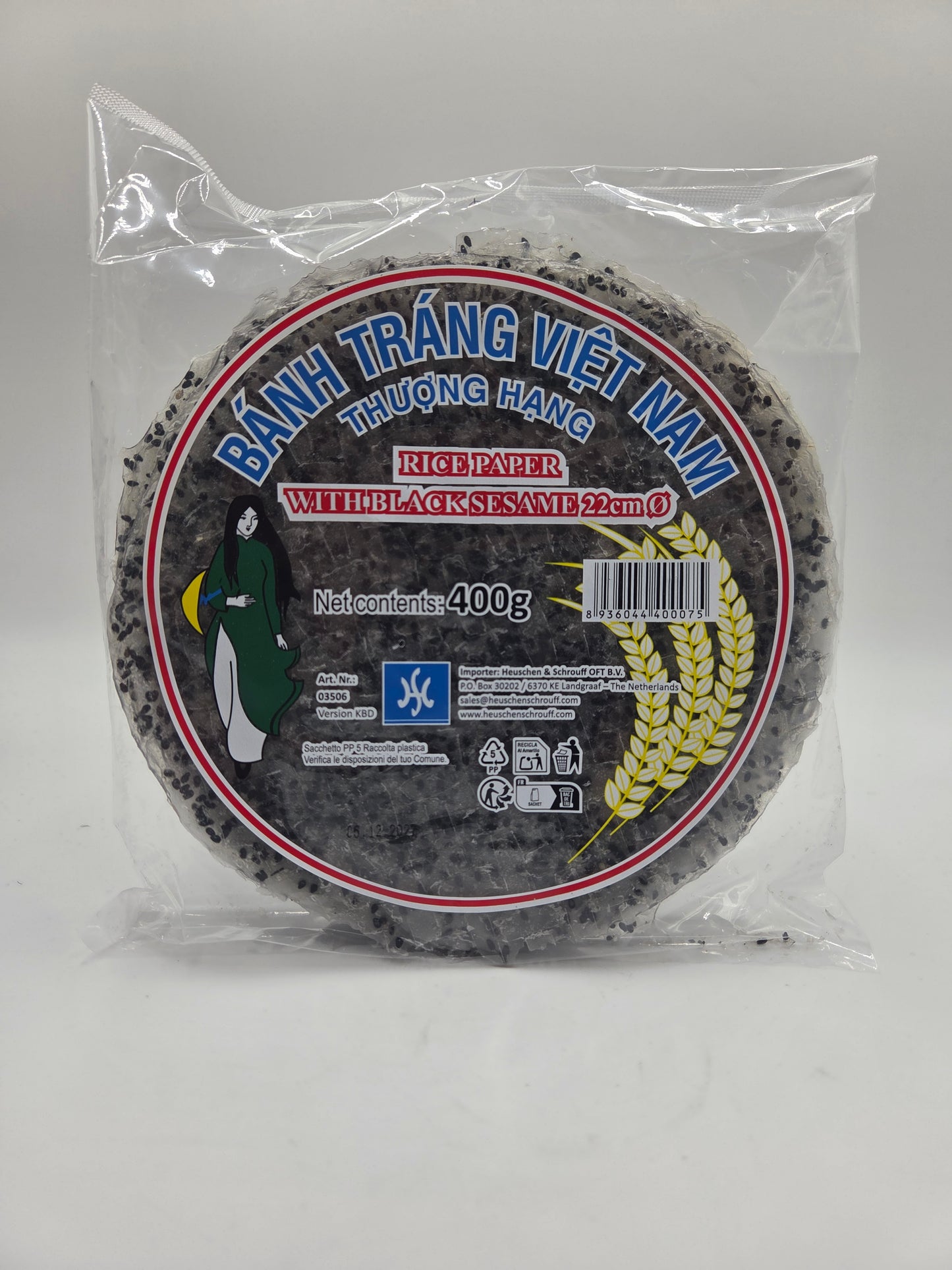 Rice Paper With Black Sesame 22 cm