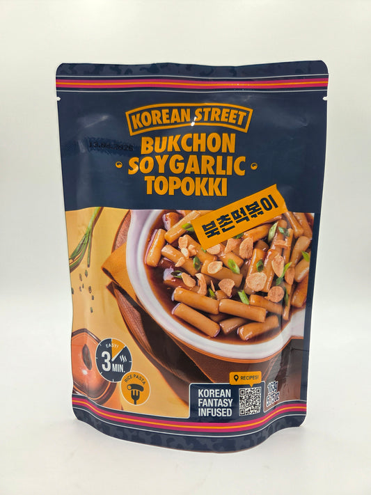 Bukchon Soy Garlic Flavour Topokki Rice Noodles With Seasoning